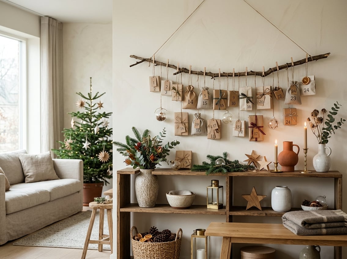 Gør pakkekalenderen til en del af julepynten med brugskunst